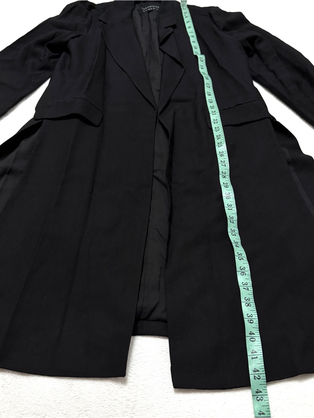 ALLSAINTS sz 8 Aleida Duster Jacket Coat Black Blazer Open Front - Picture 10 of 10